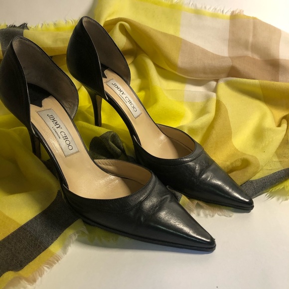 Jimmy Choo ⟩ Liz 85 Black Leather Pumps - Picture 3 of 8